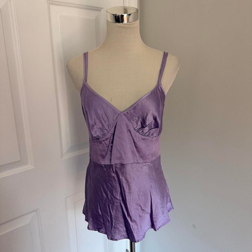 Y2K PURPLE EXPRESS DESIGN STUDIO SILK TANK TOP - Picture 2 of 6